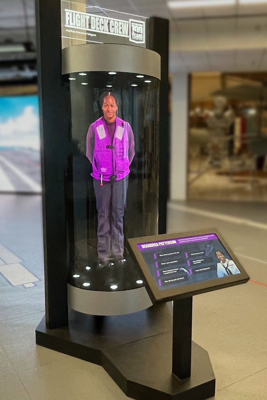 Life sized holographic virtual presenter